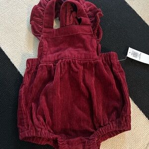 Old Navy Burgundy Corduroy Baby Romper